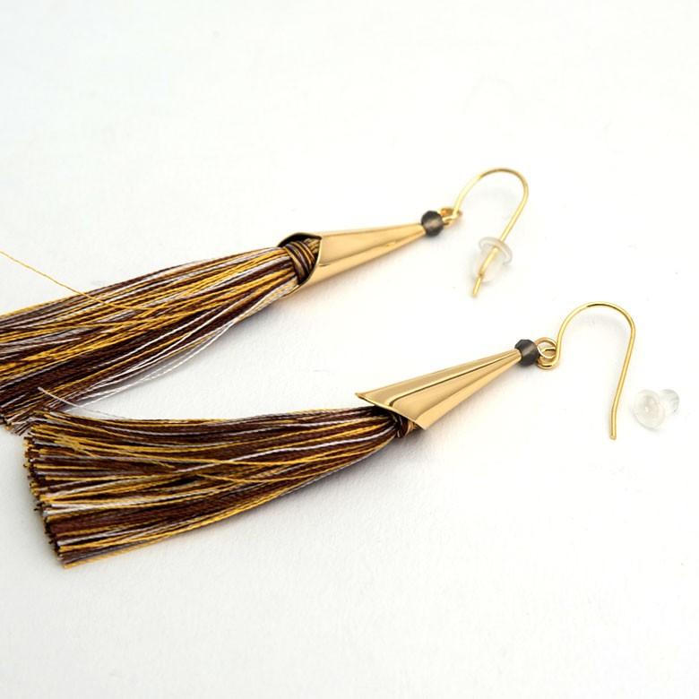 ピアス 揺れる 大ぶり フリンジピアス 可愛い 大人 フリンジ タッセル アクセサリー ゴールド アジアン雑貨 90053 | ブランド登録なし | 15