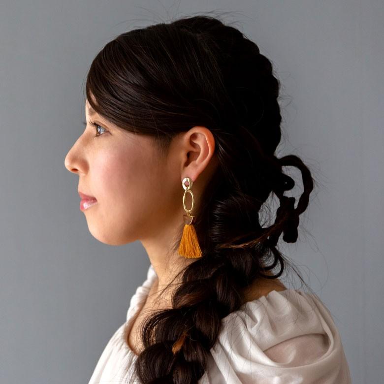 ピアス 揺れる 大ぶり フリンジピアス 可愛い フリンジ タッセル アクセサリー 大人 上品 キャッチ付 アジアン雑貨 90054 | ブランド登録なし | 12