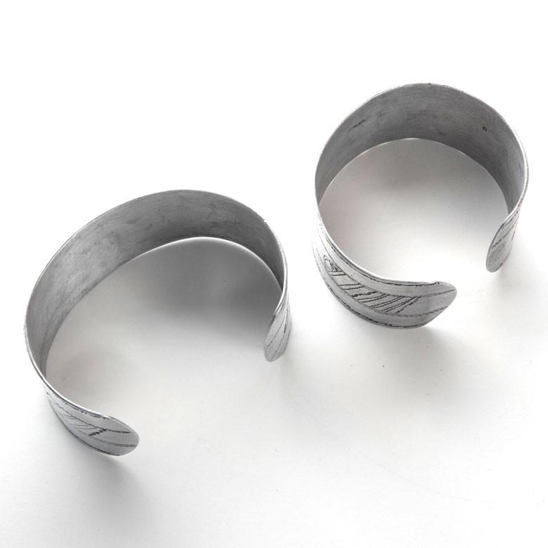 バングル レディース メンズ 太め シルバー アルミブレス ハンドメイド