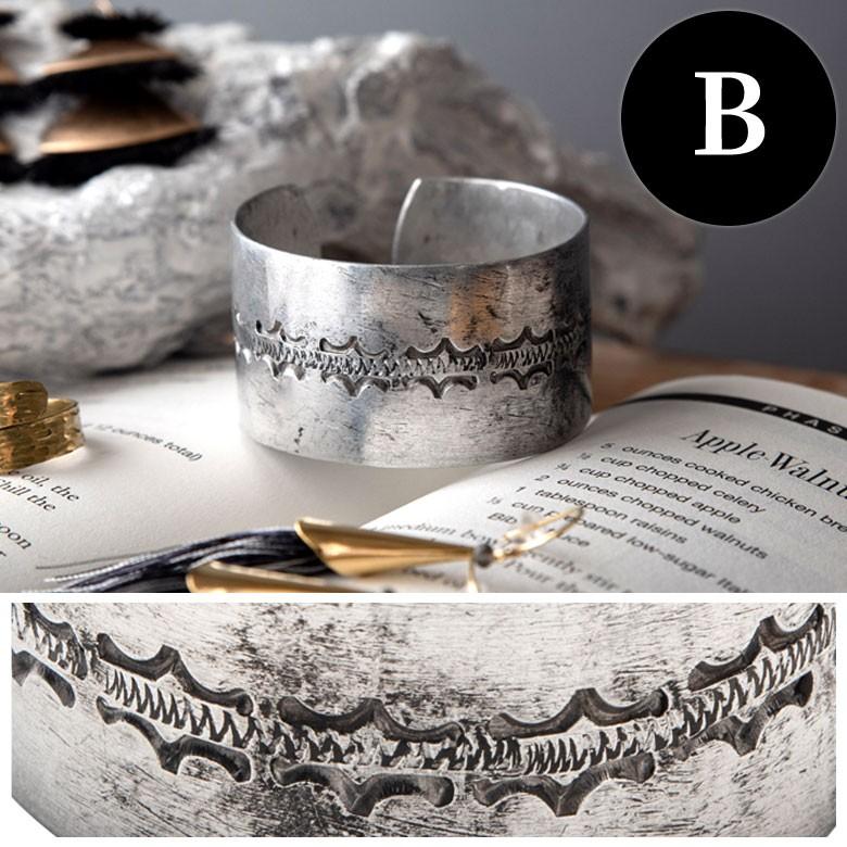 バングル レディース メンズ 太め シルバー アルミブレス ハンドメイド