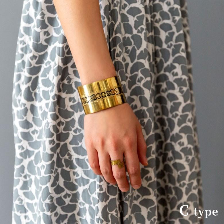 バングル レディース メンズ 太め ゴールド 真鍮 ハンドメイド ブレスレット ビンテージ おしゃれ 腕輪 アクセサリー アフリカ雑貨 アフリカン 90056 | ブランド登録なし | 16