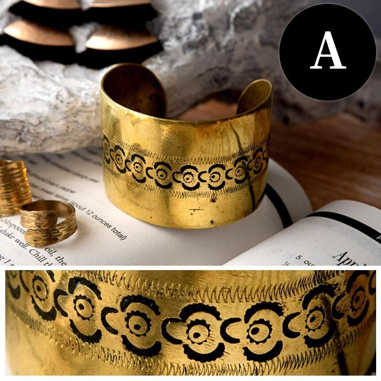 バングル レディース メンズ 太め ゴールド 真鍮 ハンドメイド ブレスレット ビンテージ おしゃれ 腕輪 アクセサリー アフリカ雑貨 アフリカン 90056 | ブランド登録なし | 06