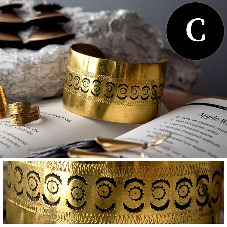 バングル レディース メンズ 太め ゴールド 真鍮 ハンドメイド ブレスレット ビンテージ おしゃれ 腕輪 アクセサリー アフリカ雑貨 アフリカン 90056 | ブランド登録なし | 10