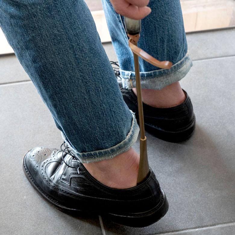 靴べら ロング おしゃれ 靴ベラ シューホーン 高級 上質 インド製 くつべら 真鍮 アンティーク プレゼント インテリア雑貨 90062 | ブランド登録なし | 01