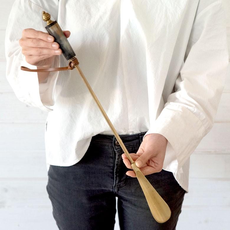 靴べら ロング おしゃれ 靴ベラ シューホーン 高級 上質 インド製 くつべら 真鍮 アンティーク プレゼント インテリア雑貨 90062 | ブランド登録なし | 03