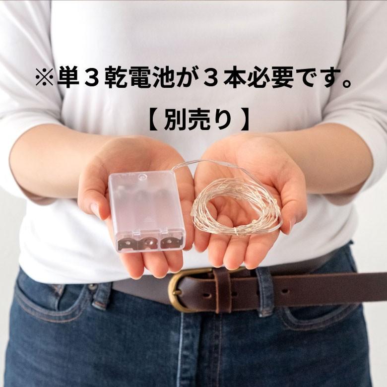 イルミネーションライト LEDライト 電飾 ガーランド 電池式 3.3ｍ 30球 シルバーワイヤー クリスマスツリー装飾 乾電池  照明器具 90083 | ブランド登録なし | 02