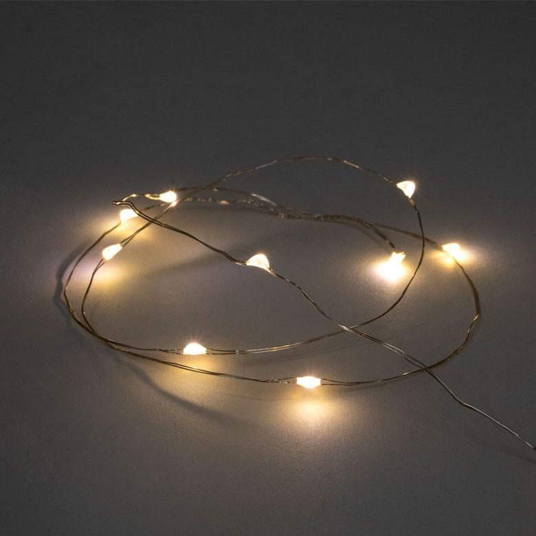 イルミネーションライト LEDライト 電飾 ガーランド 電池式 3.3ｍ 30球 シルバーワイヤー クリスマスツリー装飾 乾電池  照明器具 90083 | ブランド登録なし | 04