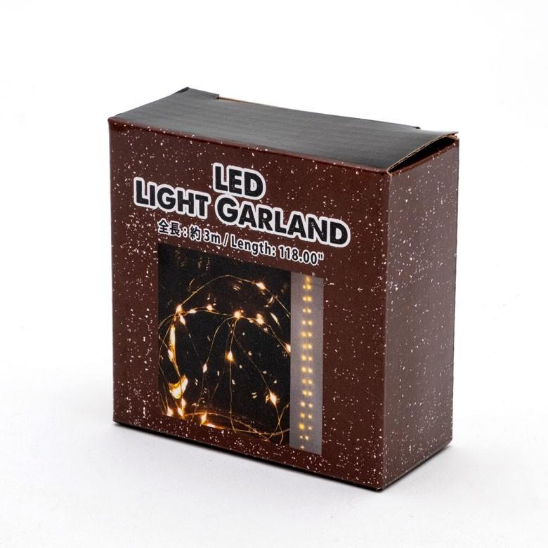 イルミネーションライト LEDライト 電飾 ガーランド 電池式 3.3ｍ 30球 シルバーワイヤー クリスマスツリー装飾 乾電池  照明器具 90083 | ブランド登録なし | 07