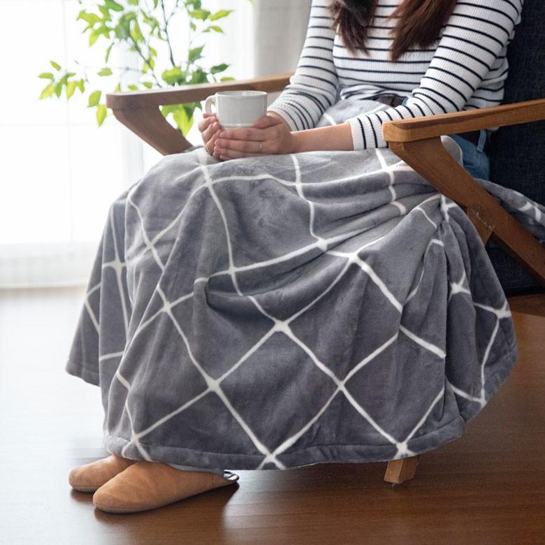 ブランケット ひざ掛け 150×100cm フリース フランネル仕上げ 防寒 おしゃれ シンプル モダン 冬 ひざかけ 膝掛け 膝かけ 肩掛け 毛布 暖かい かわいい 90084 | ブランド登録なし | 09