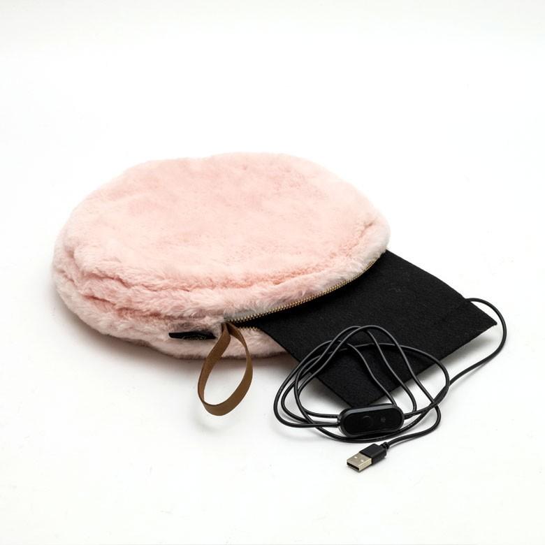 ウォーマー 電気 カイロ USB式 直径25cm あんか かいろ ファー 手洗い可 ストラップ付 カバー取り外し おしゃれ かわいい エコ 省電力 リビング オフィス 90086 | ブランド登録なし | 10