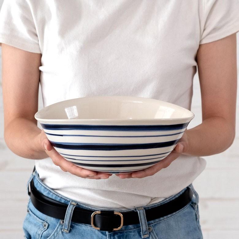 ボウル 信楽焼 幅24cm おしゃれ キッチン用品 焼物 和 鉢 ボーダー 大皿 ワインクーラー 丸十製陶 キッチン小物 パスタ サラダ 日本製 90091 | ブランド登録なし | 03