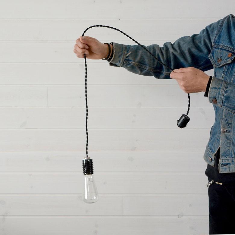 ソケット付ねじりコード ライティングプラグ 100cm 西海岸 男前 照明器具 90120 | ブランド登録なし | 04