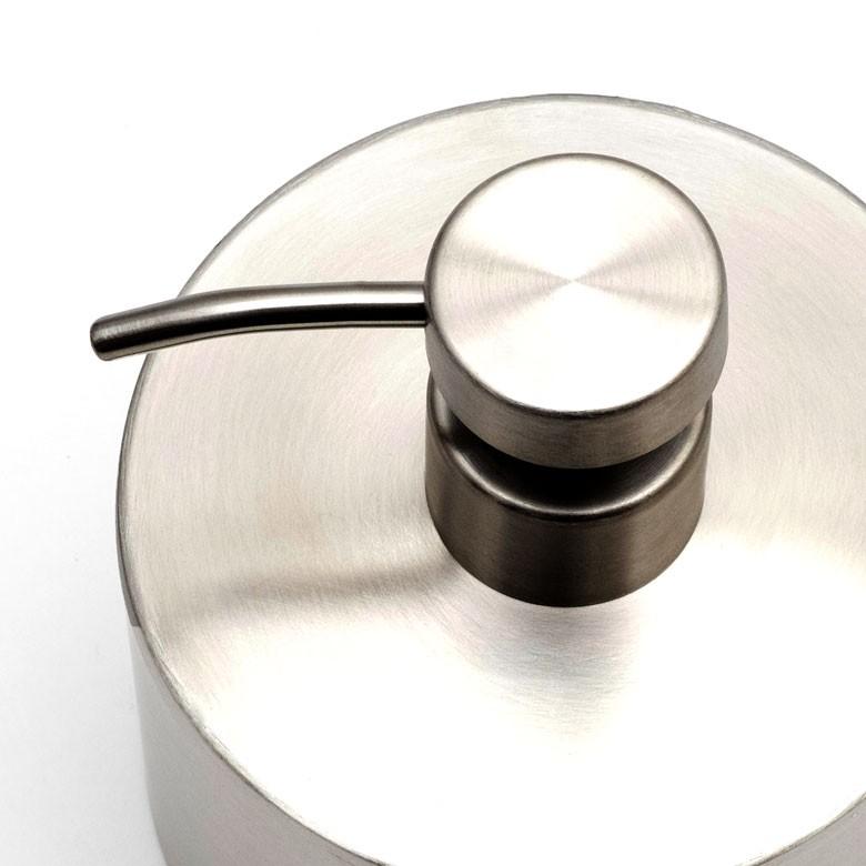 ステンレススチール ソープディスペンサー 500ml 詰め替え ボトル 筒型 シルバー ステンレス ディスペンサー ローションボトル ポンプ  ソープボトル 90174 | ブランド登録なし | 01