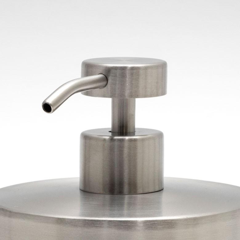 ステンレススチール ソープディスペンサー 500ml 詰め替え ボトル 筒型 シルバー ステンレス ディスペンサー ローションボトル ポンプ  ソープボトル 90174 | ブランド登録なし | 05