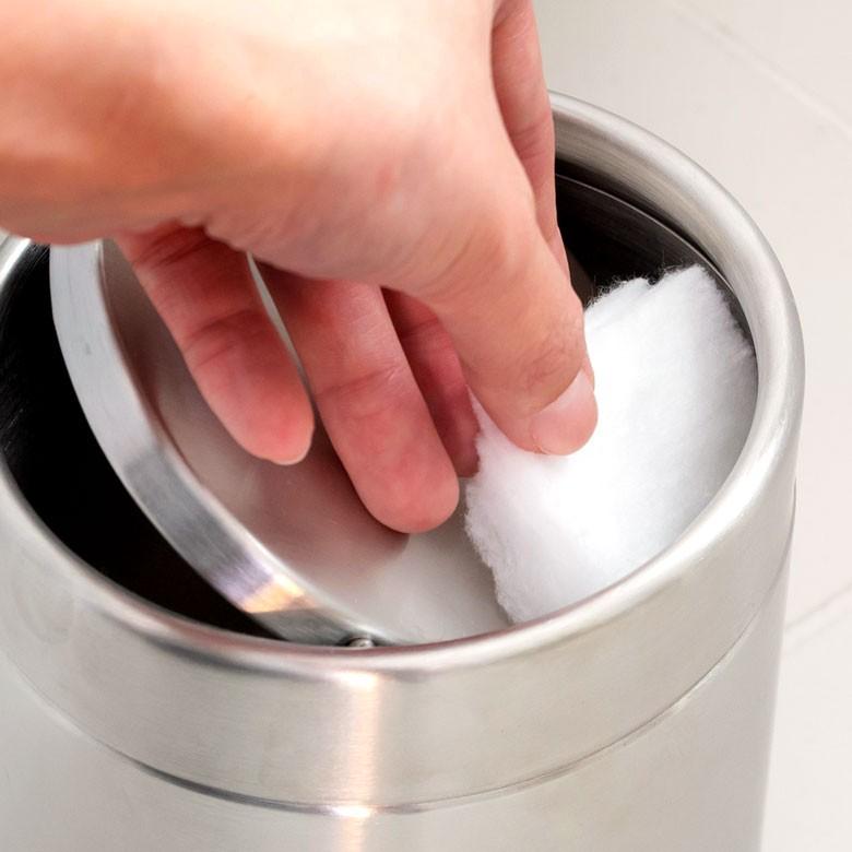 ごみ箱 ダストビン ゴミ箱 フタ付き フリップトップ シルバー ステンレス ダストボックス トイレ サニタリー バスルーム 洗面所 キッチン バス用品 90175 | ブランド登録なし | 01