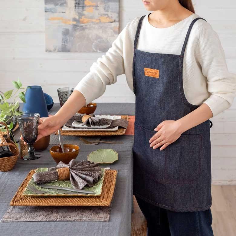 エプロン ショートタイプ デニム生地 カフェ おしゃれ ユニセックス キッチン ガーデニング 90179 | ブランド登録なし | 04