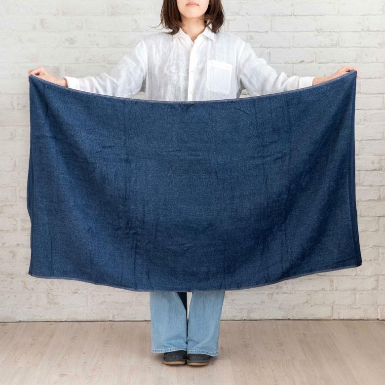 大判バスタオル ふわふわ バスタオル コットン ウォッシュド デニム風 ジーンズ風 ネイビー ブルー ヴィンテージカラー おしゃれ かっこいい 90182 | ブランド登録なし | 06