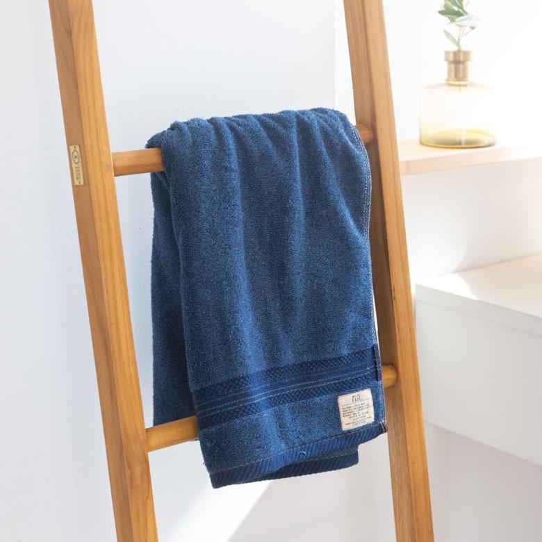 大判バスタオル ふわふわ バスタオル コットン ウォッシュド デニム風 ジーンズ風 ネイビー ブルー ヴィンテージカラー おしゃれ かっこいい 90182 | ブランド登録なし | 08
