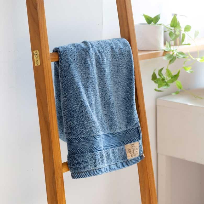 バスタオル ふわふわ コットン ウォッシュド デニム風 ジーンズ風 ネイビー ブルー ヴィンテージカラー おしゃれ かっこいい 90183 | ブランド登録なし | 08