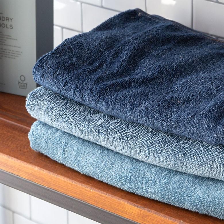 バスタオル ふわふわ コットン ウォッシュド デニム風 ジーンズ風 ネイビー ブルー ヴィンテージカラー おしゃれ かっこいい 90183 | ブランド登録なし | 11