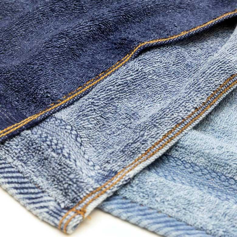 ウォッシュタオル タオル ふわふわ コットン ウォッシュド デニム風 ジーンズ風 ネイビー ブルー ヴィンテージカラー おしゃれ かっこいい 90185 | ブランド登録なし | 15