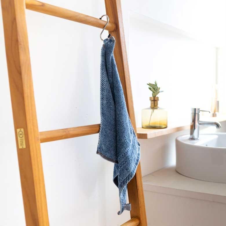 ウォッシュタオル タオル ふわふわ コットン ウォッシュド デニム風 ジーンズ風 ネイビー ブルー ヴィンテージカラー おしゃれ かっこいい 90185 | ブランド登録なし | 05