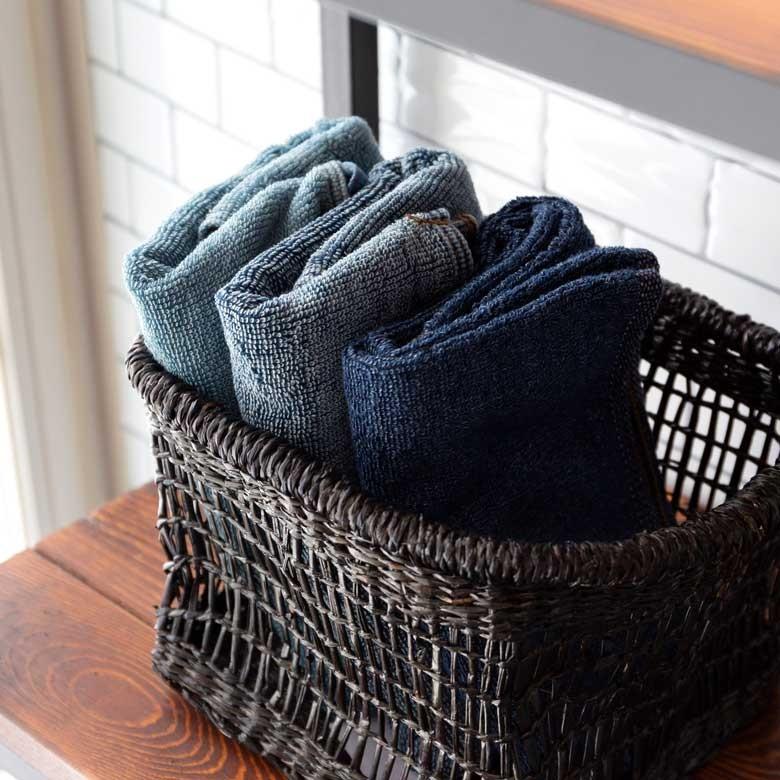 ウォッシュタオル タオル ふわふわ コットン ウォッシュド デニム風 ジーンズ風 ネイビー ブルー ヴィンテージカラー おしゃれ かっこいい 90185 | ブランド登録なし | 08