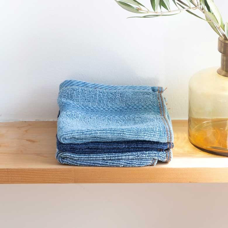 タオルハンカチ タオル ハンカチ ふわふわ コットン ウォッシュド デニム風 ジーンズ風 ネイビー ブルー ヴィンテージカラー おしゃれ かっこいい 90186 | ブランド登録なし | 15