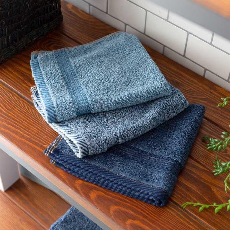 タオルハンカチ タオル ハンカチ ふわふわ コットン ウォッシュド デニム風 ジーンズ風 ネイビー ブルー ヴィンテージカラー おしゃれ かっこいい 90186 | ブランド登録なし | 16