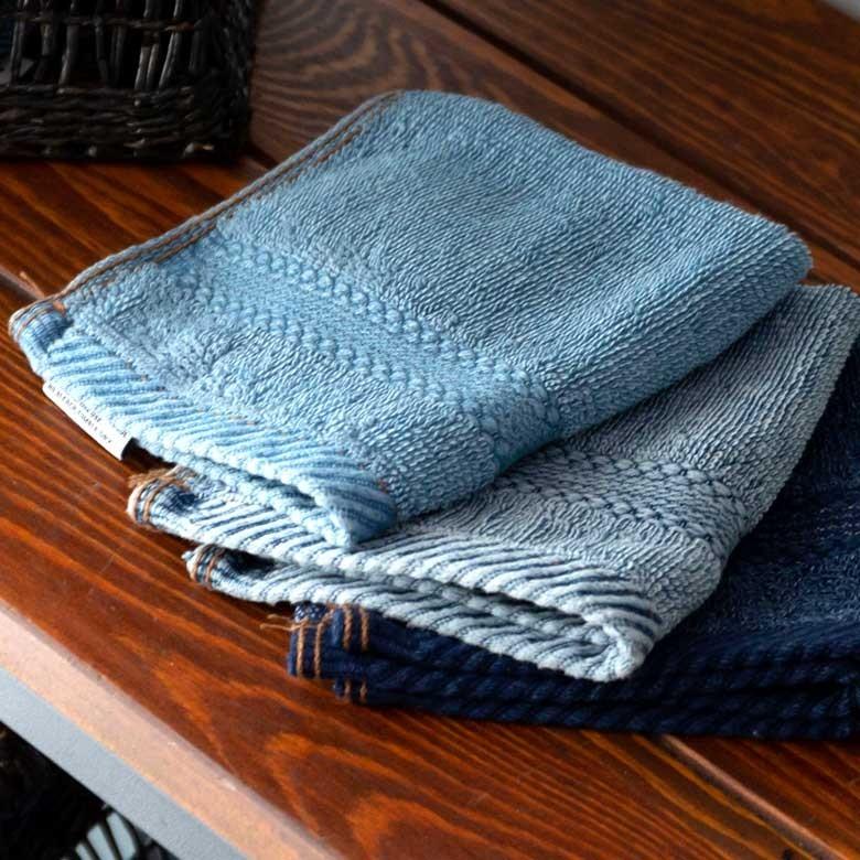 タオルハンカチ タオル ハンカチ ふわふわ コットン ウォッシュド デニム風 ジーンズ風 ネイビー ブルー ヴィンテージカラー おしゃれ かっこいい 90186 | ブランド登録なし | 05