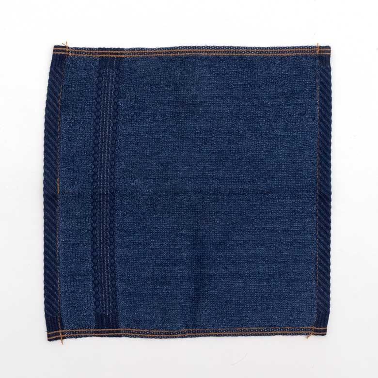 タオルハンカチ タオル ハンカチ ふわふわ コットン ウォッシュド デニム風 ジーンズ風 ネイビー ブルー ヴィンテージカラー おしゃれ かっこいい 90186 | ブランド登録なし | 09