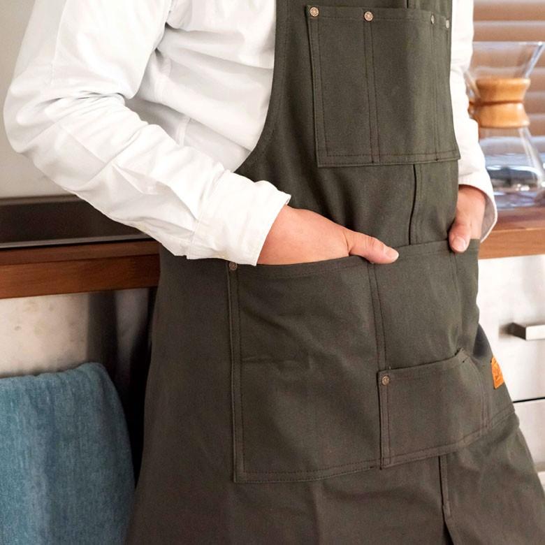 エプロン デニム地 カフェ ブルー コットン おしゃれ ユニセックス ポケット付き アウトドア ガーデニング キッチン 90189 | ブランド登録なし | 14