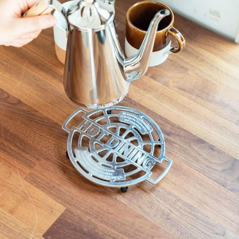 ヴィンテージ　純銀とガラスの　トリベット/ポットスタンド／鍋敷き ヴィンテージ 純銀とガラスの トリベット/ポットスタンド／鍋敷き