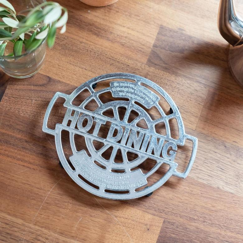 ヴィンテージ　純銀とガラスの　トリベット/ポットスタンド／鍋敷き ヴィンテージ 純銀とガラスの トリベット/ポットスタンド／鍋敷き