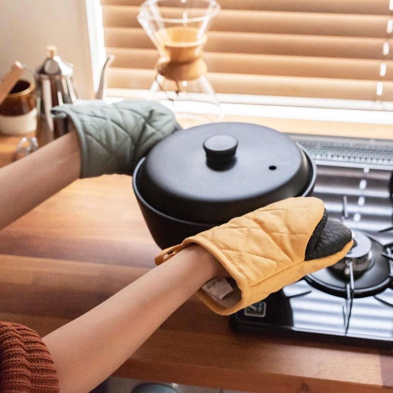 鍋つかみ ミトン 耐熱ゴム コットン ストラップ付き なべつかみ オーブンミット おしゃれ 耐熱180℃ 綿 クロロプレンゴム 90194 | ブランド登録なし | 16