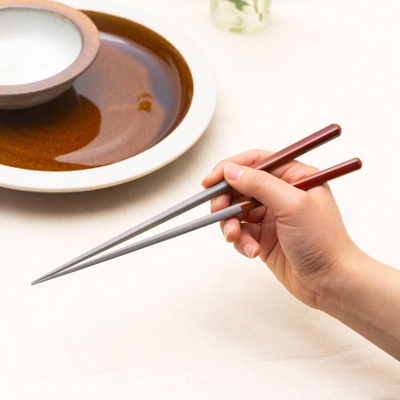 箸 はし 木製 23cm グレー 食洗機 対応 食器洗浄機 天然木 日本製 男女兼用 ユニセックス 個別包装 グラデーション シンプル 先角仕様 プレゼント ギフト 90195 | ブランド登録なし | 17