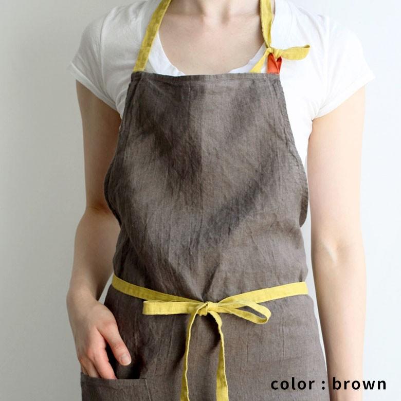 エプロン マノン リネン おしゃれ キッチン雑貨 長め 北欧 約100cm Lino e lina リーノ エ リーナ 90201 | ブランド登録なし | 23