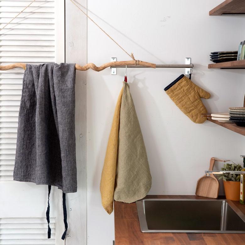 キッチンクロス リネン 北欧 正方形 台拭き リネン ストラップ付 キッチン雑貨 おしゃれ  厚め Lino e lina リーノ エ リーナ 90202 | ブランド登録なし | 15