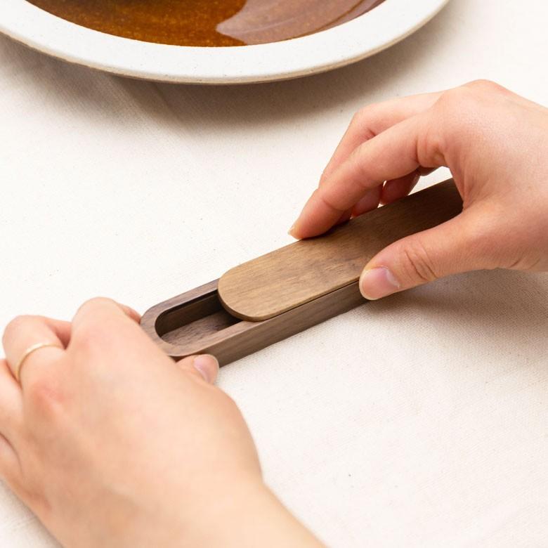 箸箱 はしケース 木製 ナチュラルブラウン スライド式 21cm 男女兼用 ユニセックス 来客用 ゲスト用 先角仕様 プレゼント ギフト 90212 | ブランド登録なし | 01