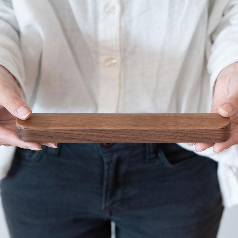 箸箱 はしケース 木製 ナチュラルブラウン スライド式 21cm 男女兼用 ユニセックス 来客用 ゲスト用 先角仕様 プレゼント ギフト 90212 | ブランド登録なし | 02