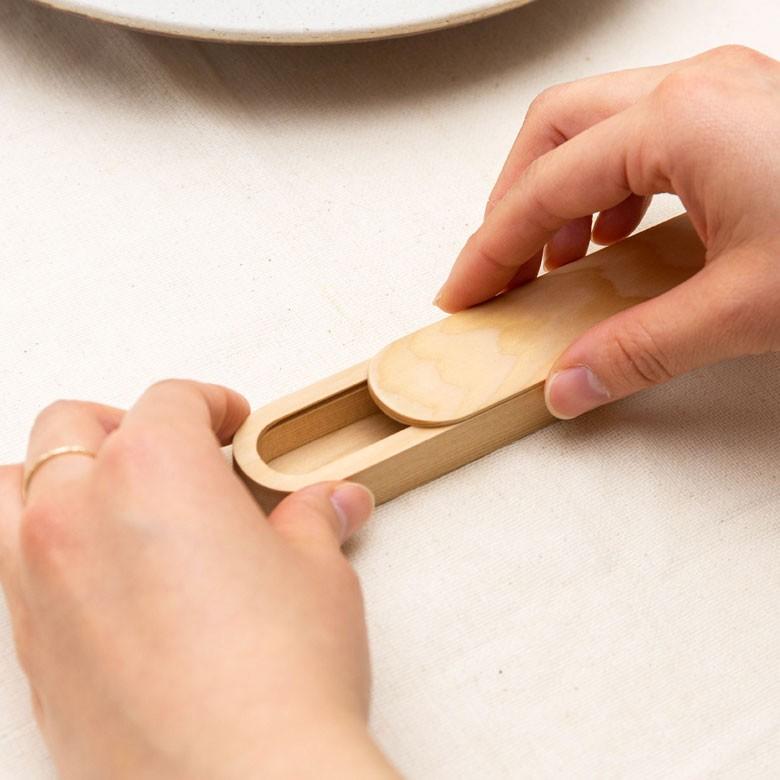 箸箱 はしケース 木製 ナチュラル スライド式 21cm 男女兼用 ユニセックス 来客用 ゲスト用 先角仕様 プレゼント ギフト 90213 | ブランド登録なし | 01