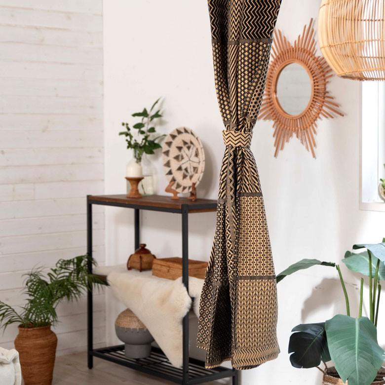 カーテン 幅110×丈178cm 柄 フラットカーテン アフリカン柄 幾何学柄 ネイティブ柄 間仕切り おしゃれ アジアン エスニック インド綿 リゾート 90217 | ブランド登録なし | 13