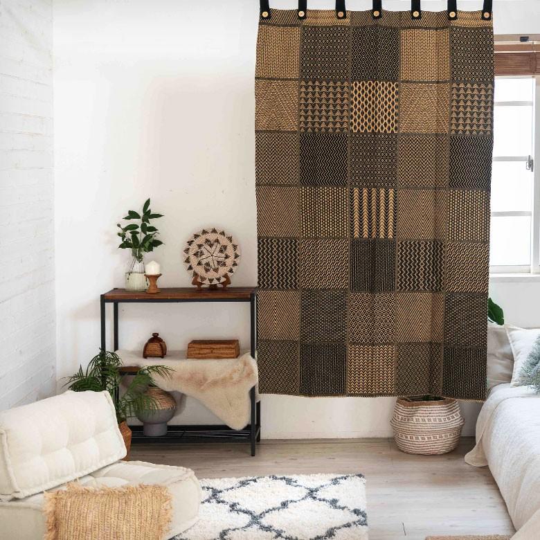 カーテン 幅110×丈178cm 柄 フラットカーテン アフリカン柄 幾何学柄 ネイティブ柄 間仕切り おしゃれ アジアン エスニック インド綿 リゾート 90217 | ブランド登録なし | 16