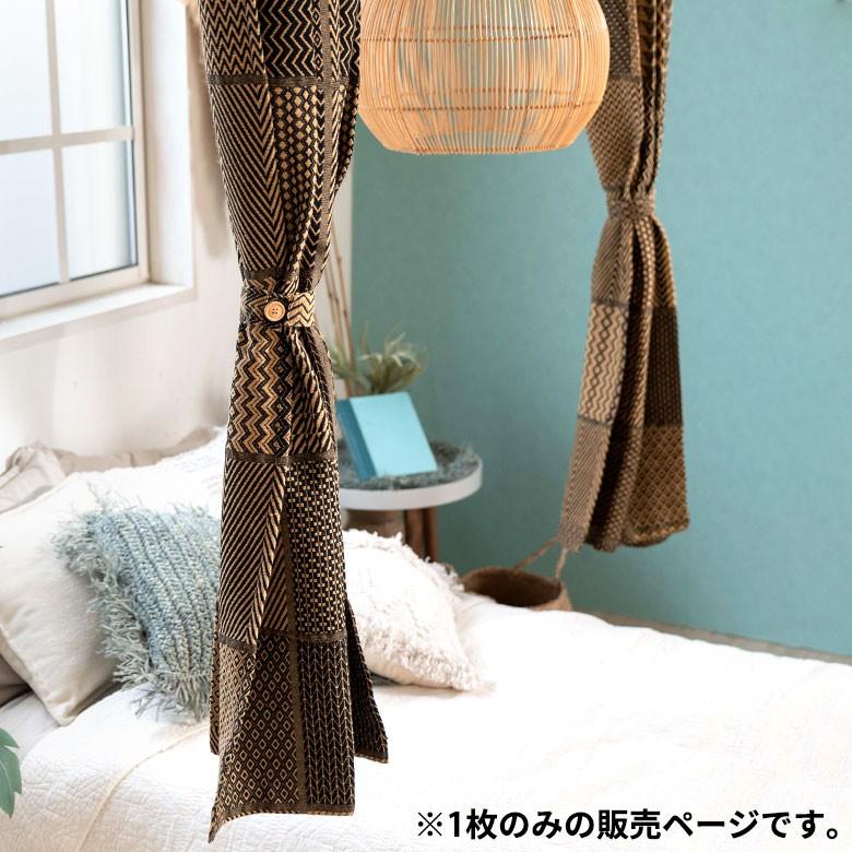 カーテン 幅110×丈178cm 柄 フラットカーテン アフリカン柄 幾何学柄 ネイティブ柄 間仕切り おしゃれ アジアン エスニック インド綿 リゾート 90217 | ブランド登録なし | 03