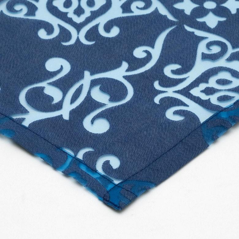 メール便対応 カーテン 幅105cm 丈178cm ブルー 柄 フラット オリエンタル 間仕切り 万華鏡 カレイドスコープ おしゃれ シック エレガント 寝室 リビング 90218 | ブランド登録なし | 10