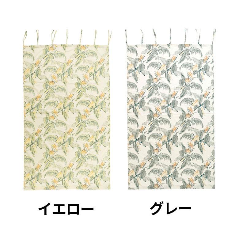 メール便対応 カーテン 幅110×丈178cm 綿100% フラットカーテン 極楽鳥花 ファブリック オールドハワイアン ボタニカル柄 ナチュラル おしゃれ 南国 90219 | ブランド登録なし | 05