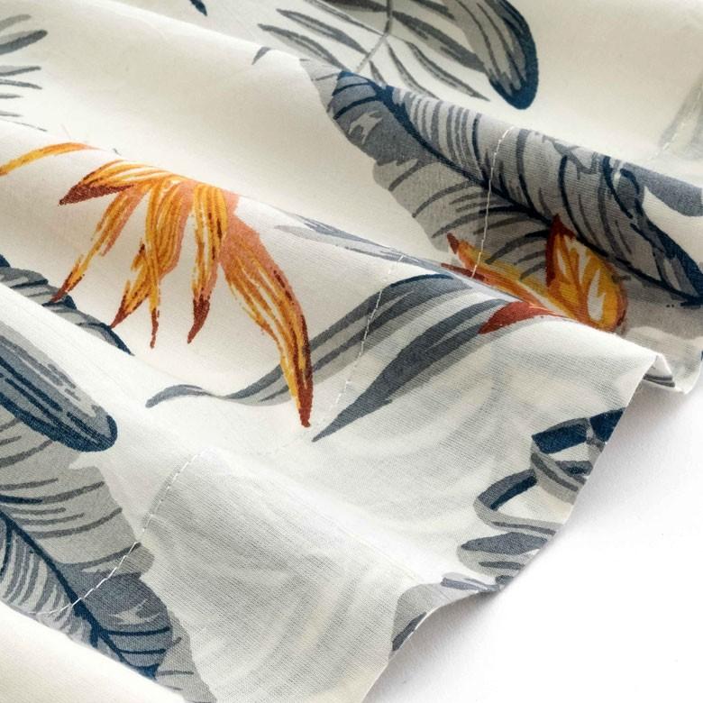 メール便対応 カーテン 幅110×丈178cm 綿100% フラットカーテン 極楽鳥花 ファブリック オールドハワイアン ボタニカル柄 ナチュラル おしゃれ 南国 90219 | ブランド登録なし | 06