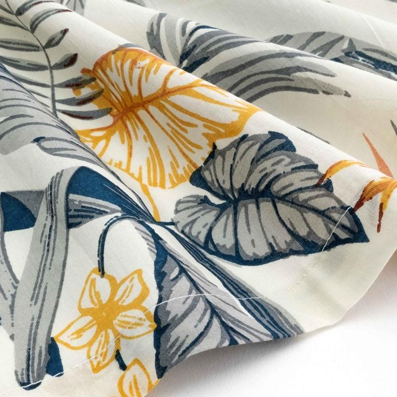 メール便対応 のれん 幅85×丈150cm  綿100% オールドハワイアン ボタニカル柄 ナチュラル おしゃれ 極楽鳥花 ファブリック ストレチア 南国スタイル 90220 | ブランド登録なし | 03