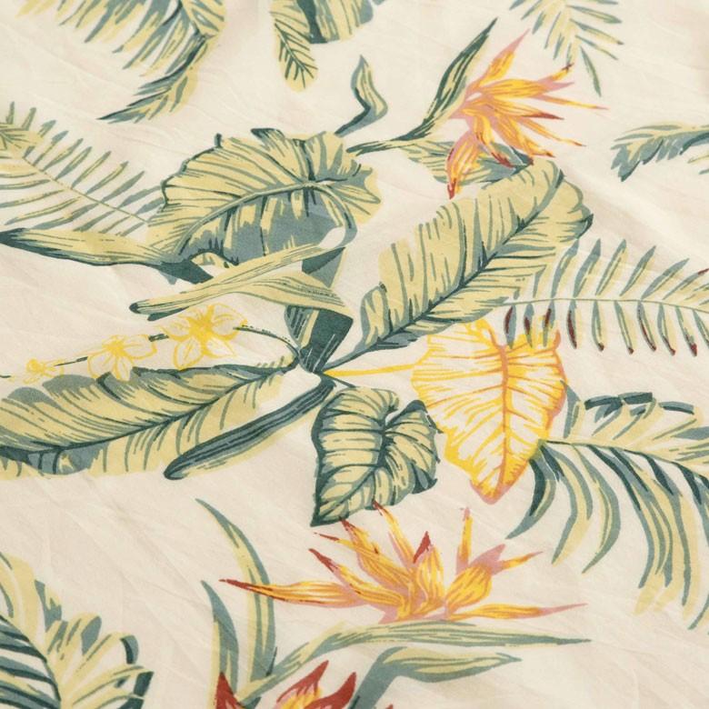 メール便対応 のれん 幅85×丈150cm  綿100% オールドハワイアン ボタニカル柄 ナチュラル おしゃれ 極楽鳥花 ファブリック ストレチア 南国スタイル 90220 | ブランド登録なし | 06