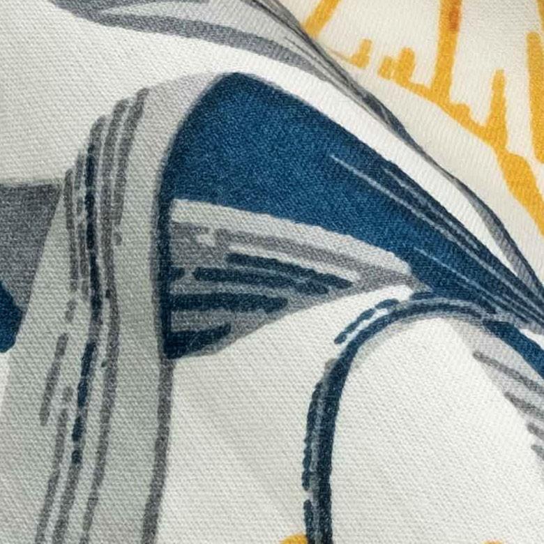 メール便対応 のれん 幅85×丈150cm  綿100% オールドハワイアン ボタニカル柄 ナチュラル おしゃれ 極楽鳥花 ファブリック ストレチア 南国スタイル 90220 | ブランド登録なし | 09